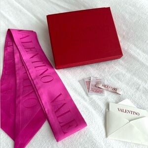 Valentino Limited Edition VLogo Monogram Silk Bandeau Scarf